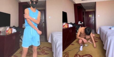 [TW] 脫衣體訓田徑直男運動生 異物塞入自行排出