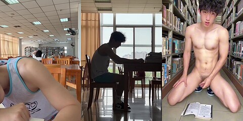 Yan Qingyuan-Library masturbation self-examination